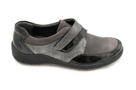 Suave Phoebe Flat velcro shoe Smoke