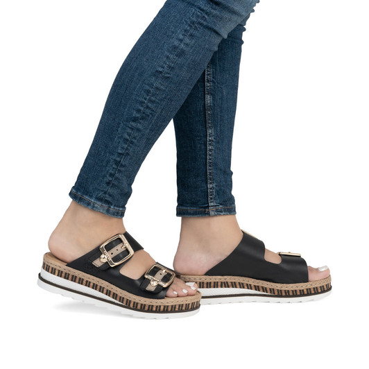 Rieker V7955-00 Ladies' sandals Black