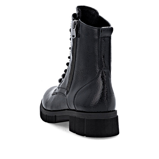 Remonte D2S72-02 – Women's Black Patent Combat Boots