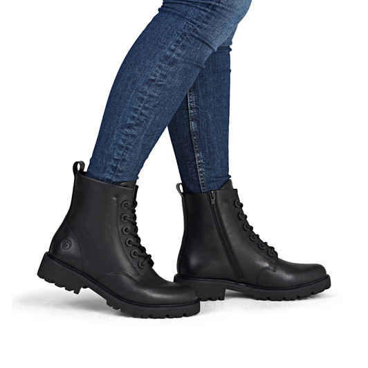 Remonte D8653-00 – Women's Classic Black Lace-Up Boots