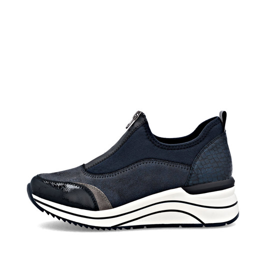 Remonte D0T08-14 – Women's Navy Zip Slip-On Trainers