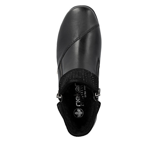 Rieker 47252-00 – Women's Black Ankle Boots with Zip