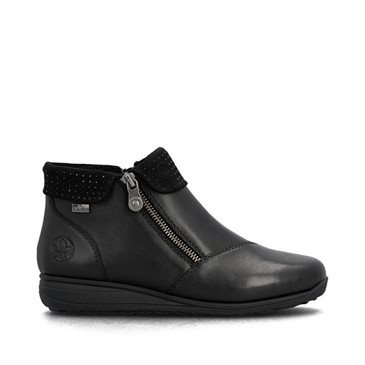Rieker 47252-00 – Women's Black Ankle Boots with Zip