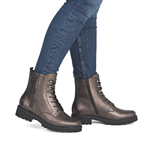 Remonte D8656-90 – Women's Metallic Combat Boots