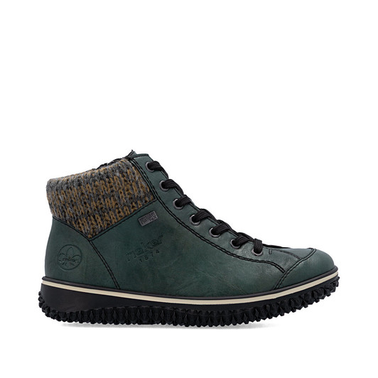 Rieker Z4243-55 – Green Lace-Up Ankle Boots