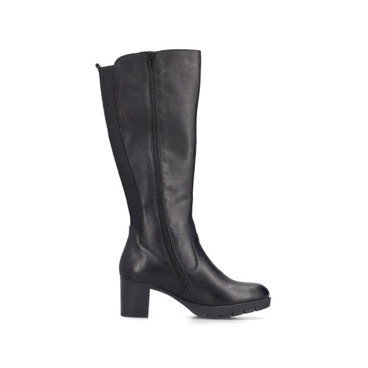 Rieker 77684-00 – Women's Black Knee-High Heeled Boots