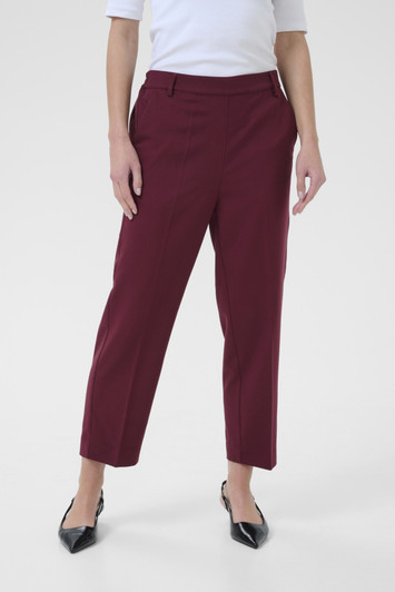 Kaffe 10506127 KAsakura HW Cropped Pants W indsor W ine