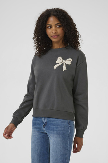 Kaffe 10510672 KAelenora Sweatshirt Black Oyster/Bow