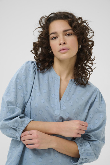 Kaffe 10510755 KAenya Blouse 3/4 SL W indward Blue