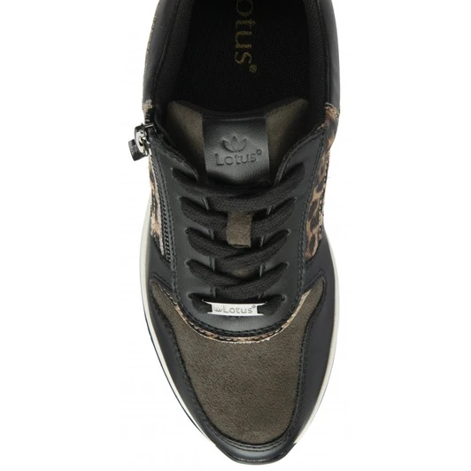 Lotus Women's Moore Shoe Black/Khaki