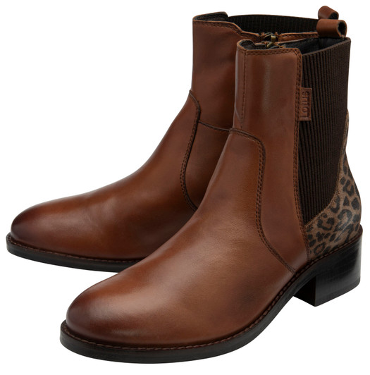 Lotus Women's Lindley Boot Ankle Tan/Leopard