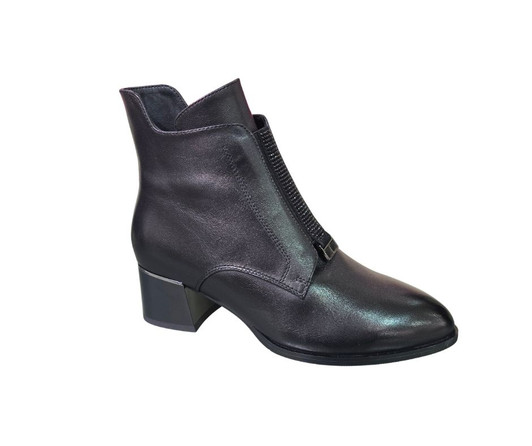 The Lorette Vital leather ankle boot (C9663) combines sleek black leather with a mid-block heel.