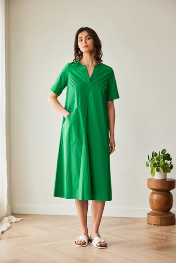PERUZZI S26219 LONG POCKET DRESS EMERALD