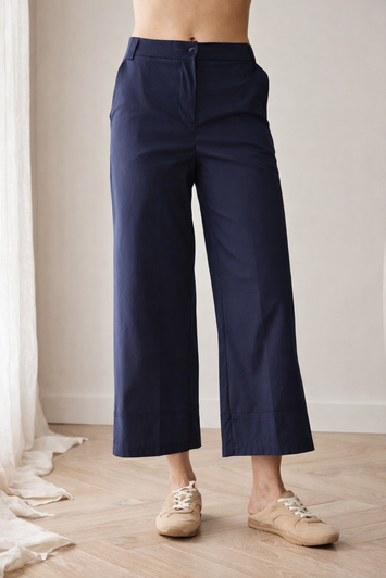 PERUZZI S26198 COTTON HEM TROUSER NAVY