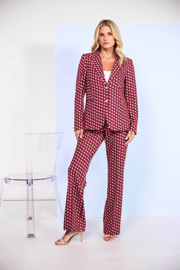 Kate Cooper KCS26126 Boot cut geometric print trouser Hot Pink (49) Kate Cooper KCS26126 Boot cut geometric print trouser Hot Pink (49)