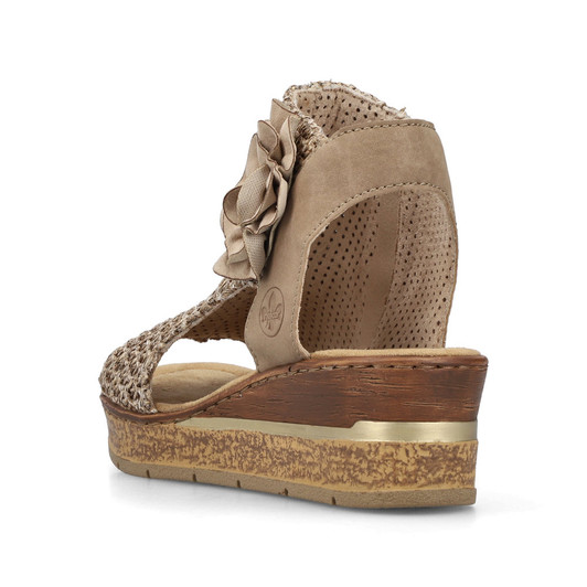 Rieker 63791-60 Over 50mm - Smooth sole - Heel/Wedge Zipper Ladies' sandals