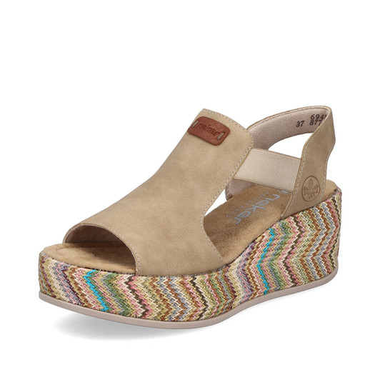 Rieker 69472-60 Over 50mm - Smooth sole - Heel/Wedge Elastic band (goring) Ladies' sandals