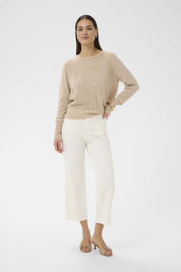 Kaffe 10511431 KAbrook Cropped HWJeans Chalk