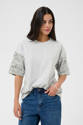 kaffe KAselvina T-shirt Sliver Grey