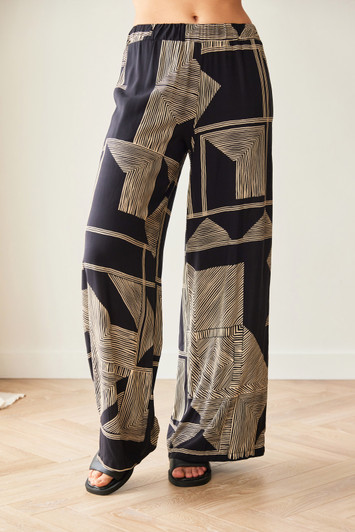 PERUZZI S26519 GEO PRINT TRS BLK/VANILLA