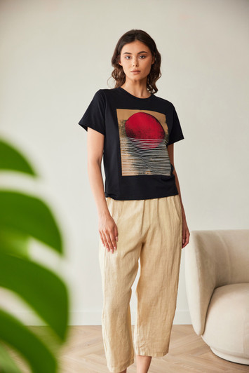 PERUZZI S26222 RISING SUN T-SHIRT BLACK