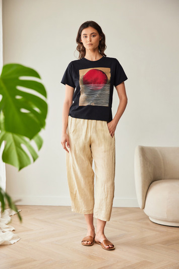 PERUZZI S26222 RISING SUN T-SHIRT BLACK