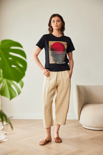 PERUZZI S26222 RISING SUN T-SHIRT BLACK