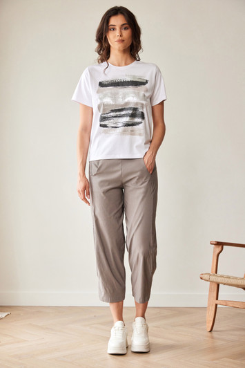 PERUZZI S26223 BRUSH STOKE TSHIRT WHT/SILVER