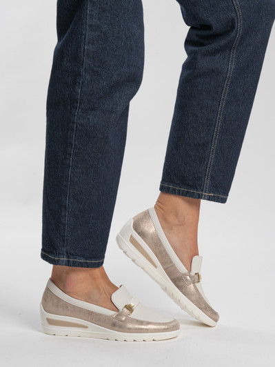 ARA 12-50630-05 ZUERICH Slip on  wedge SHELL,CREAM