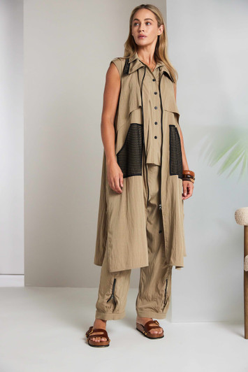 Naya NAS26219 Zipped Long line Waistcoat