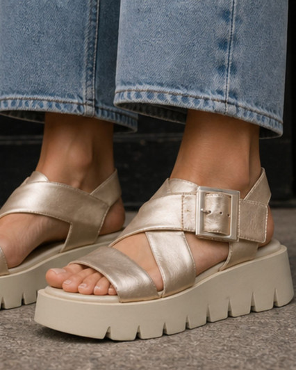 Marco Tozzi 2-28525-46 Womens Wedge Sandal Gold