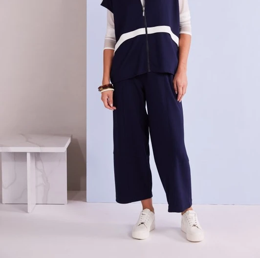 NAYA NPA26204 Balloon-Shape Trousers, Navy
