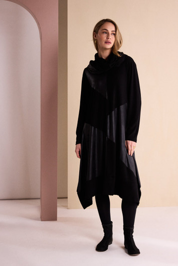 NAYA NAW26158 Dress With Leatherette Section And Neckpiece