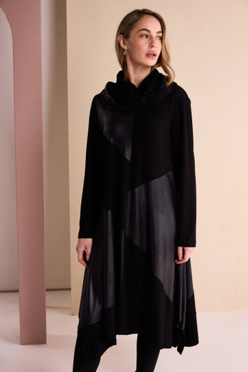 NAYA NAW26158 Dress With Leatherette Section And Neckpiece