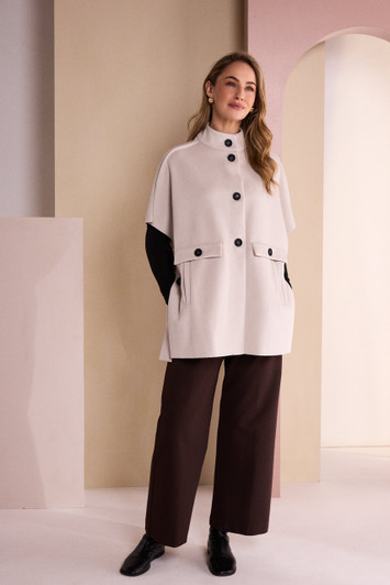 NAYA NAW26293 High Neck Button Through Jacket With Pocket Flap