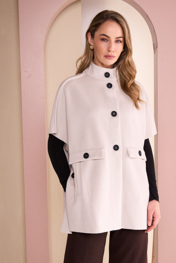 NAYA NAW26293 High Neck Button Through Jacket With Pocket Flap