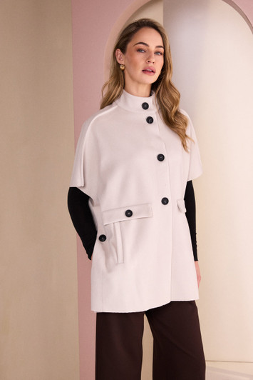 NAYA NAW26293 High Neck Button Through Jacket With Pocket Flap