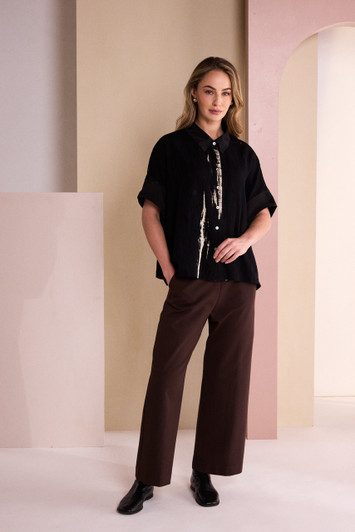 NAYA NAW26301 Soft Wide Leg Trouser With Side Pocket