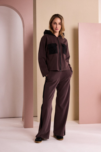 NAYA NAW26306 Wide Leg Pull Up Trouser With Contrast Panel
