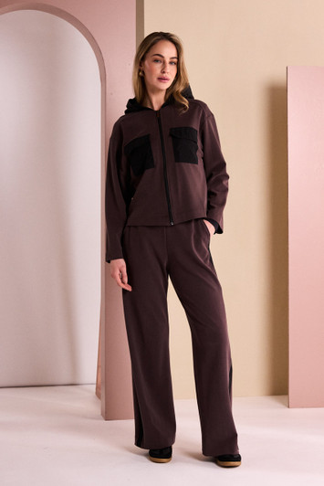 NAYA NAW26306 Wide Leg Pull Up Trouser With Contrast Panel