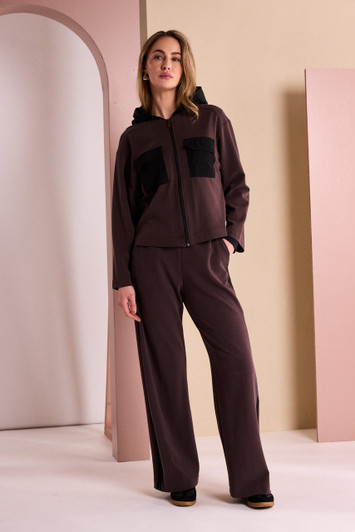 NAYA NAW26306 Wide Leg Pull Up Trouser With Contrast Panel