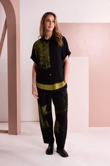 NAYA NAW26241 Scribble Placement Print Shirt