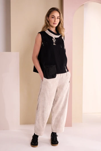NAYA NAW26247 Baloon Shaped Cord Pull Up Trouser