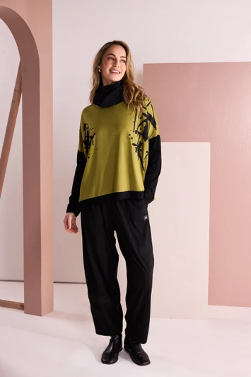 NAYA NAW26246 Pull Up Trouser With Layed On Bands