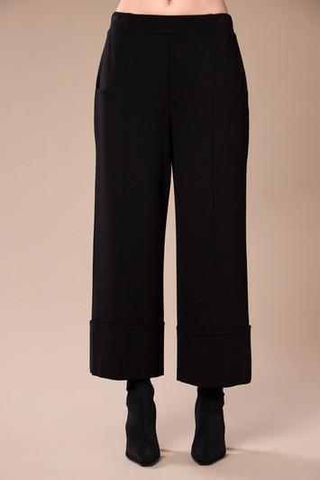 W26144 TURN UP TROUSER BLACK