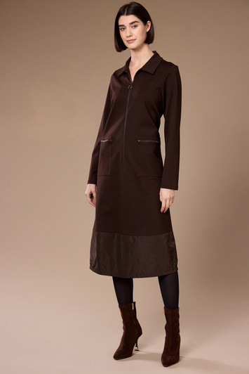 PERUZZI W26168 ZIP FRONT DRESS BLACK