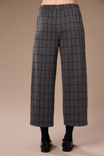 W26140 GRID PRINT TROUSER GREY