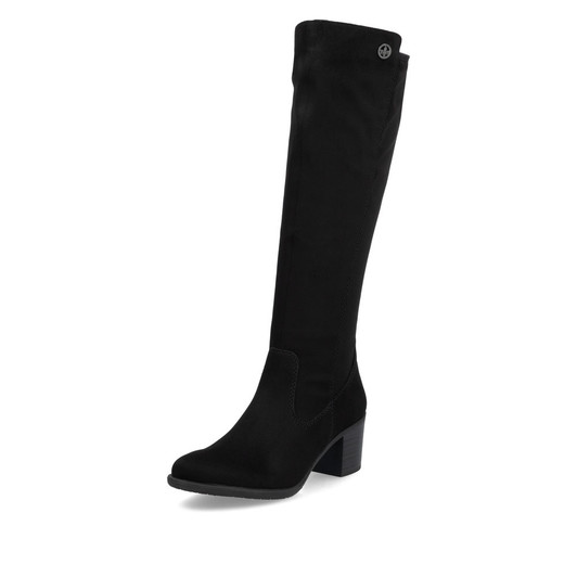 Rieker Y2050-01 Classic black knee-high boot with warm lining and sleek everyday styling.