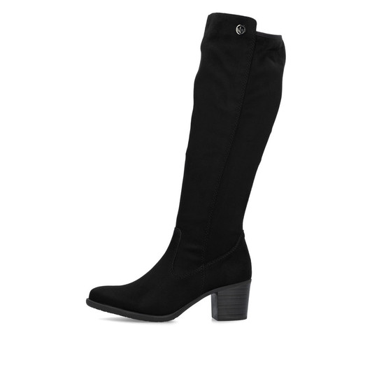 Rieker Y2050-01 Classic black knee-high boot with warm lining and sleek everyday styling.