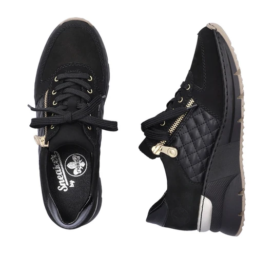 RIEKER N6314-00 Wedge Shoe with lace Black  Black